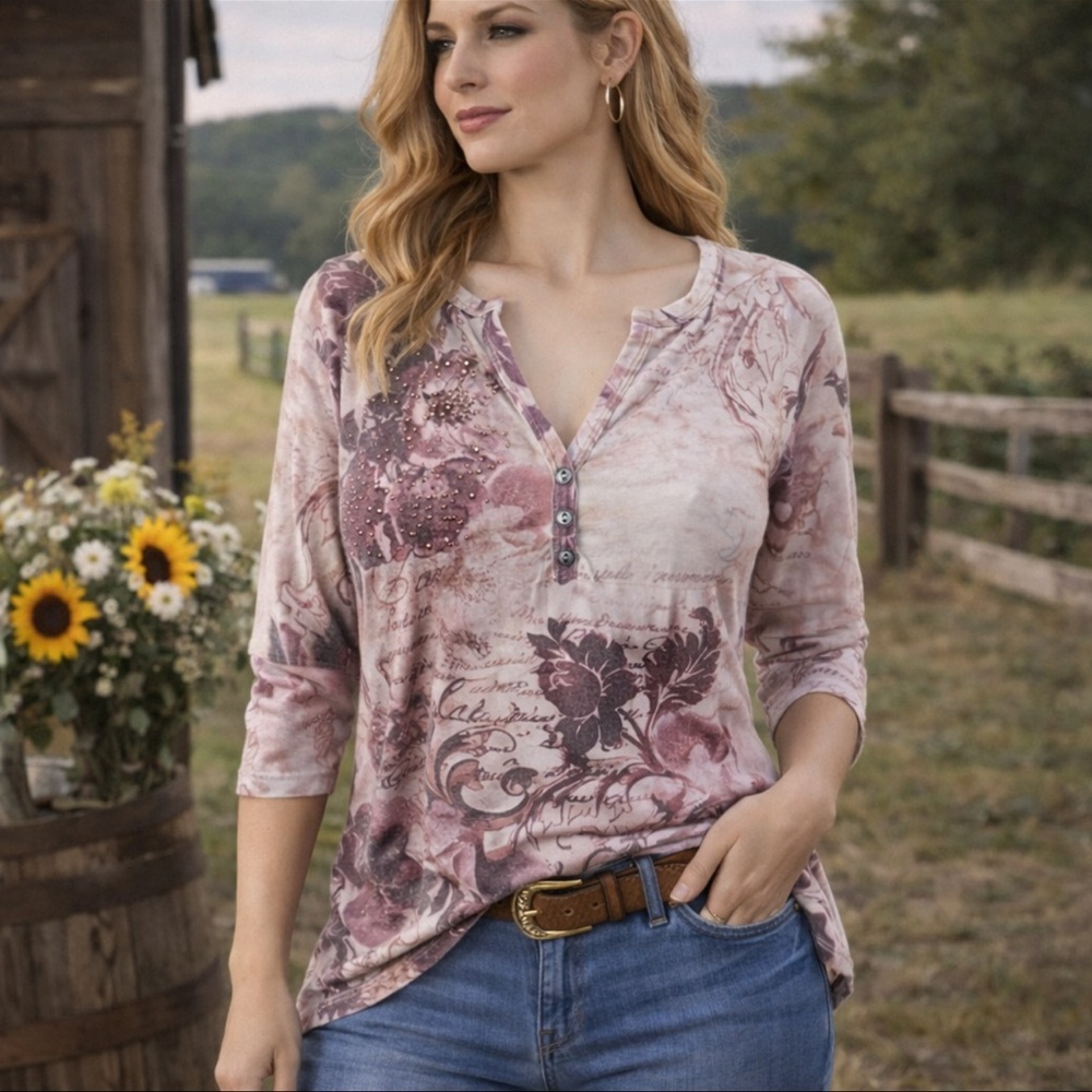 Rose Print Top